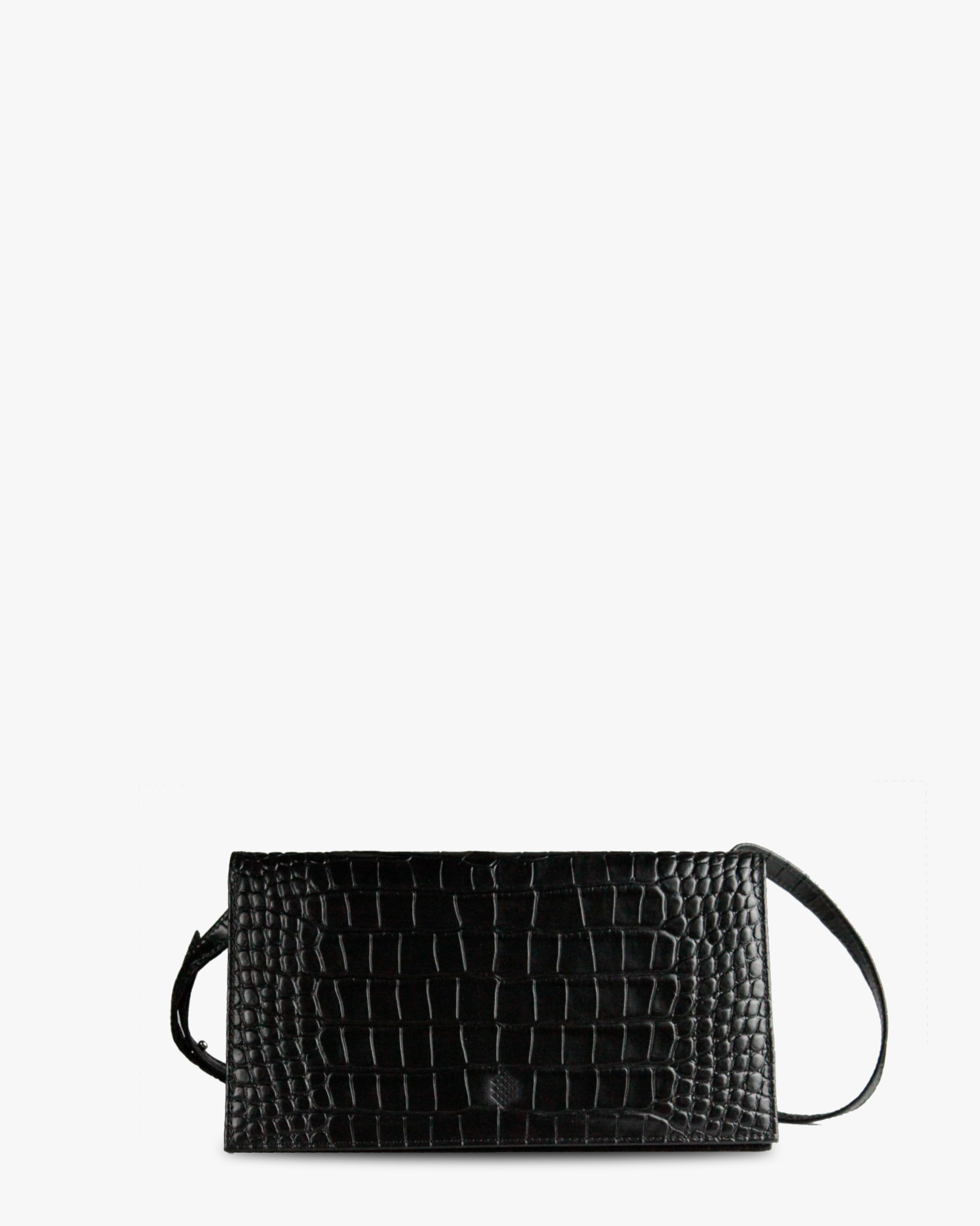 Black croc crossbody online bag